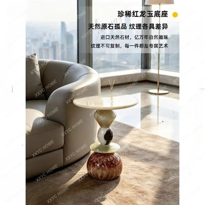 X light luxury natural luxury stone edge few marble living room small coffee table corner few