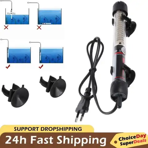 25-300W Fish Tank Heating Rod Adjustable Temperature Thermostat Heater Submersible Automatic Water Heater Aquarium Accessories