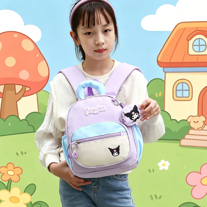 Kuromi Girl Backpack School Bag Cute Kawaii Cartoon Girl Fashion Outdoor Leisure Backpack Bags for Woman Anime Figure