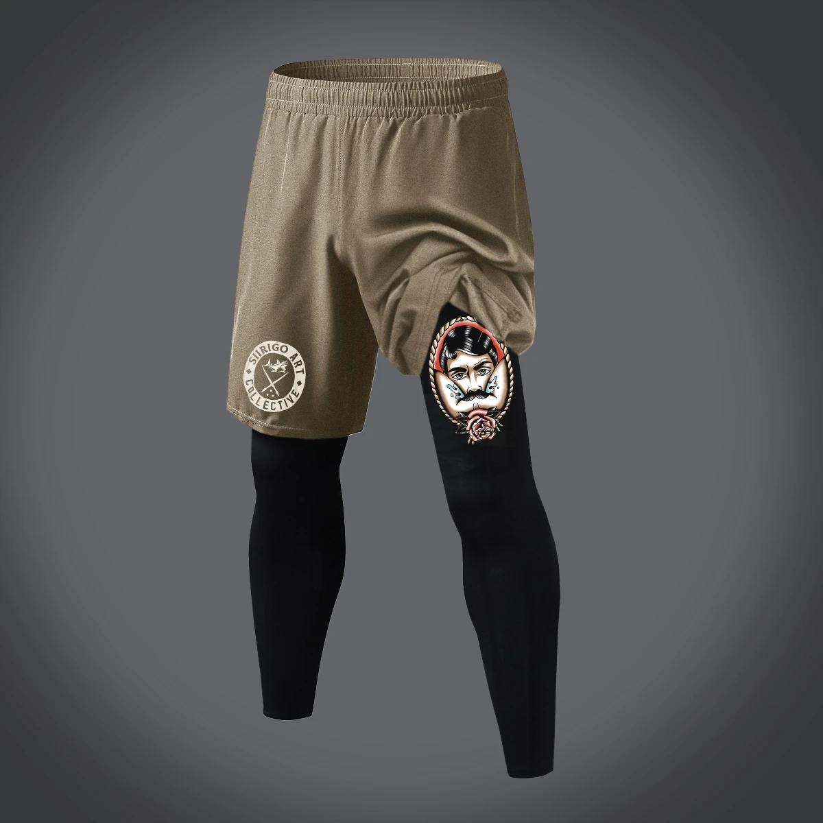 Sport Dubbele Broek Voor Mannen, Patroon 3d Mode Trend, Comfortabele Stijl, Geschikt Voor Fitness Hardlopen En Ga Zo Maar Door