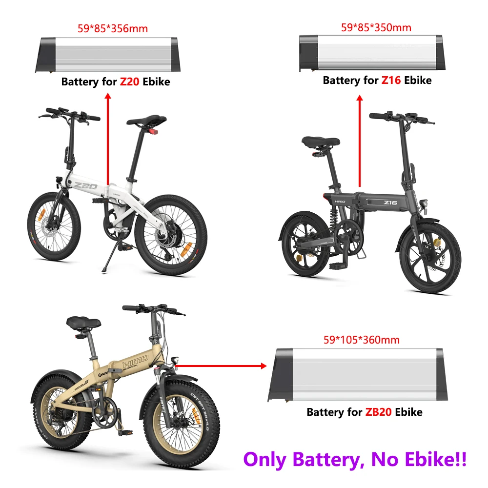 

36V 14Ah Foldable Electric Bike Battery For HIMO Z16 Z20 ZB20 Replace Lithium Battery 48V 12.8Ah 13Ah Folding Ebike Batteries