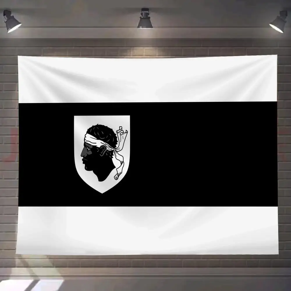 

Corsica Flag French Region Tapestry Custom Living Bedroom Party Dormitory Interior Wall Bohemian Decoration Attached Clip