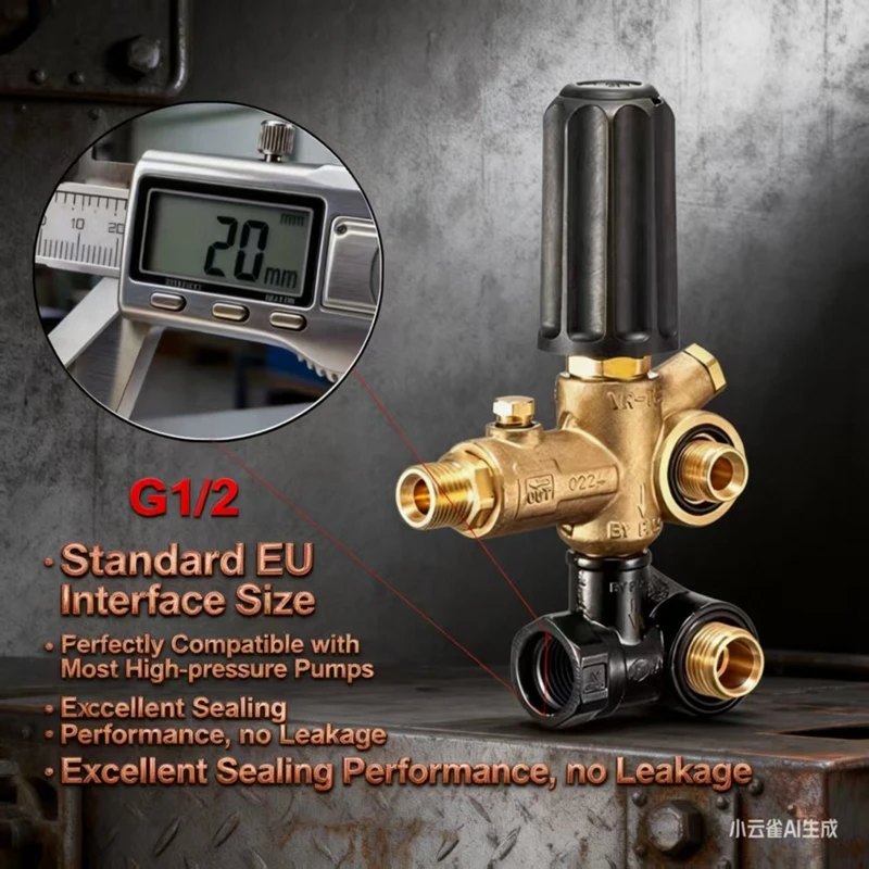 G1/2" BSPP Brass Pressure Regulator Valve European Standard for High Pressure Piston Pump & Water Jetting For Karcher Nilfisk AR - view 4