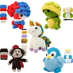 Beginner Crochet Kit For Kids With Video Tutorials Knit Tool Unfinished Material Package Beginner Knitting Crochet Hookt Kit
