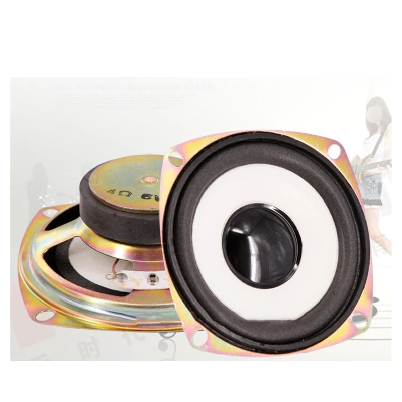 R91A 3 Inci Speaker 5W 4Ω Kerucut Putih Tepi Melepuh Speaker Tanduk Frekuensi Penuh Woofer Loudspeaker Tanduk Set