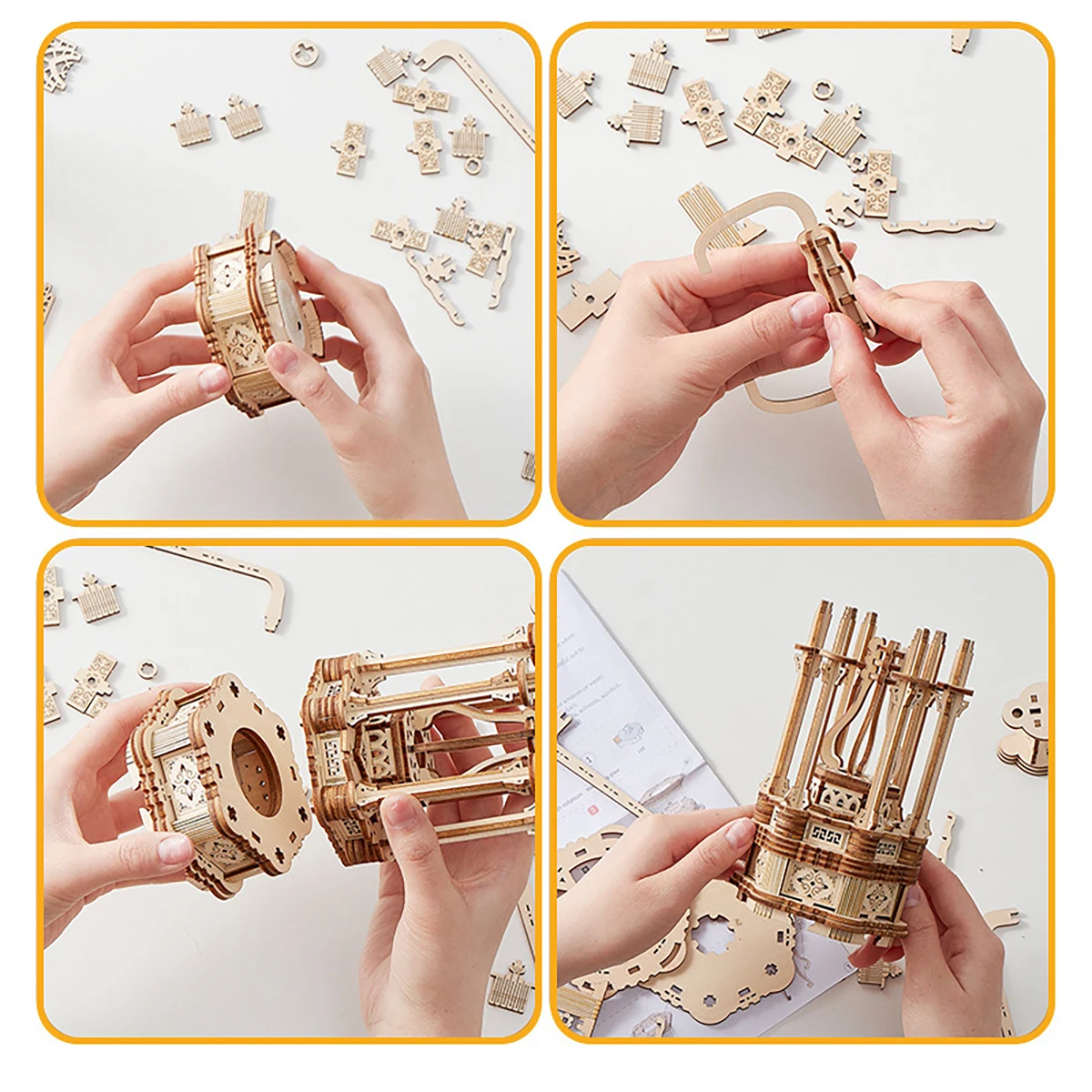 Ferris Wheel Hands Craft DIY 3D Wooden Puzzle Instrument Assembly Building Model Kit Brain Teaser Puzzles Toy