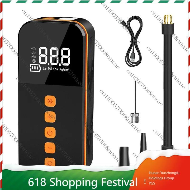 Portable Tire Inflator with Emergency LED Light, 150PSI Digital Air Compressor for Car Camping & 12V DC Power