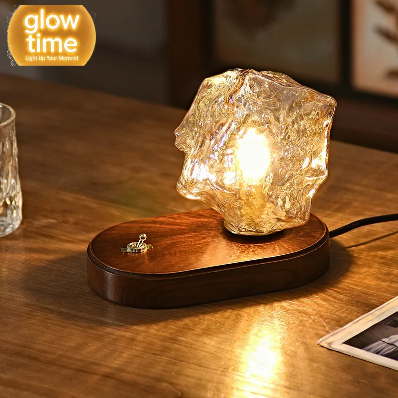 Japanese vintage walnut color bedroom bedside lamp designer living room sofa ambient lamp study decoration table lamp