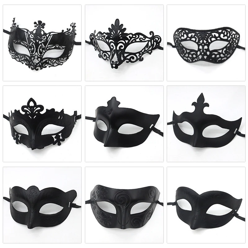 1PC Masquerade Mask Vintage Prince Mask Black Antique Copper Half Face Mask Plastic Halloween Costume Party Mask Women Men