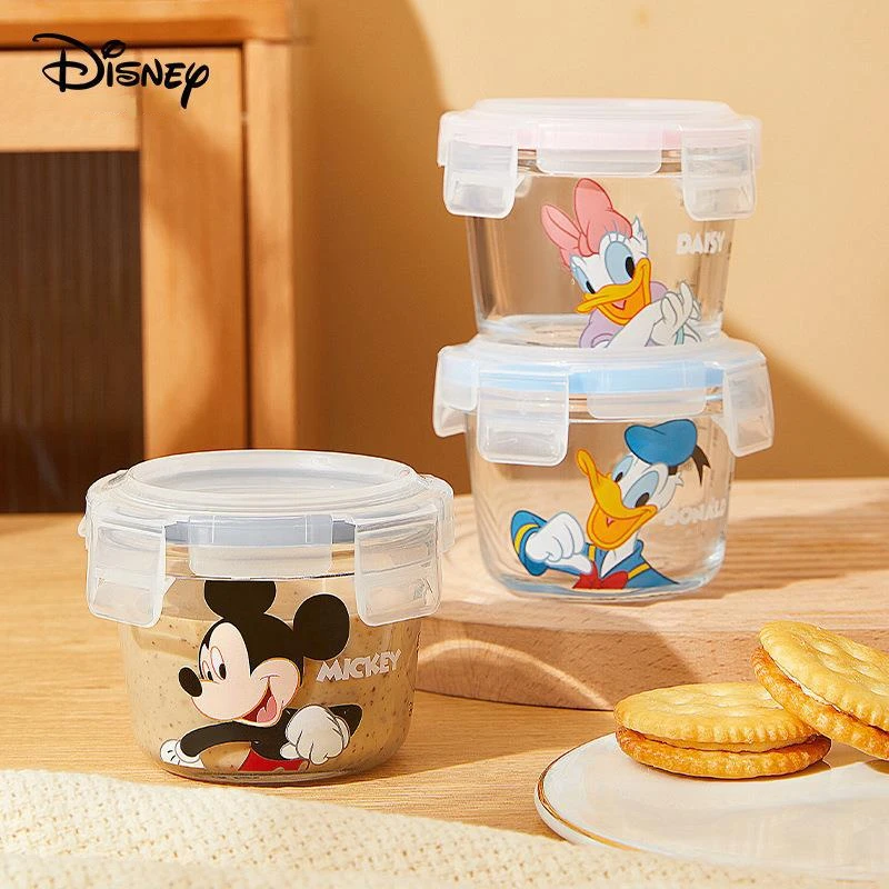 Disney Mickey Mouse Donald Duck fresh-keeping bowls student glass lunch boxes soup cups heatable by microwave seal fruit boxes