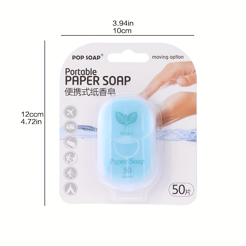 صفائح الصابون الورقية المحمولة المثالية للسفر في الهواء الطلق، صابون السفر لغسل اليدين القابل للتصرف #4