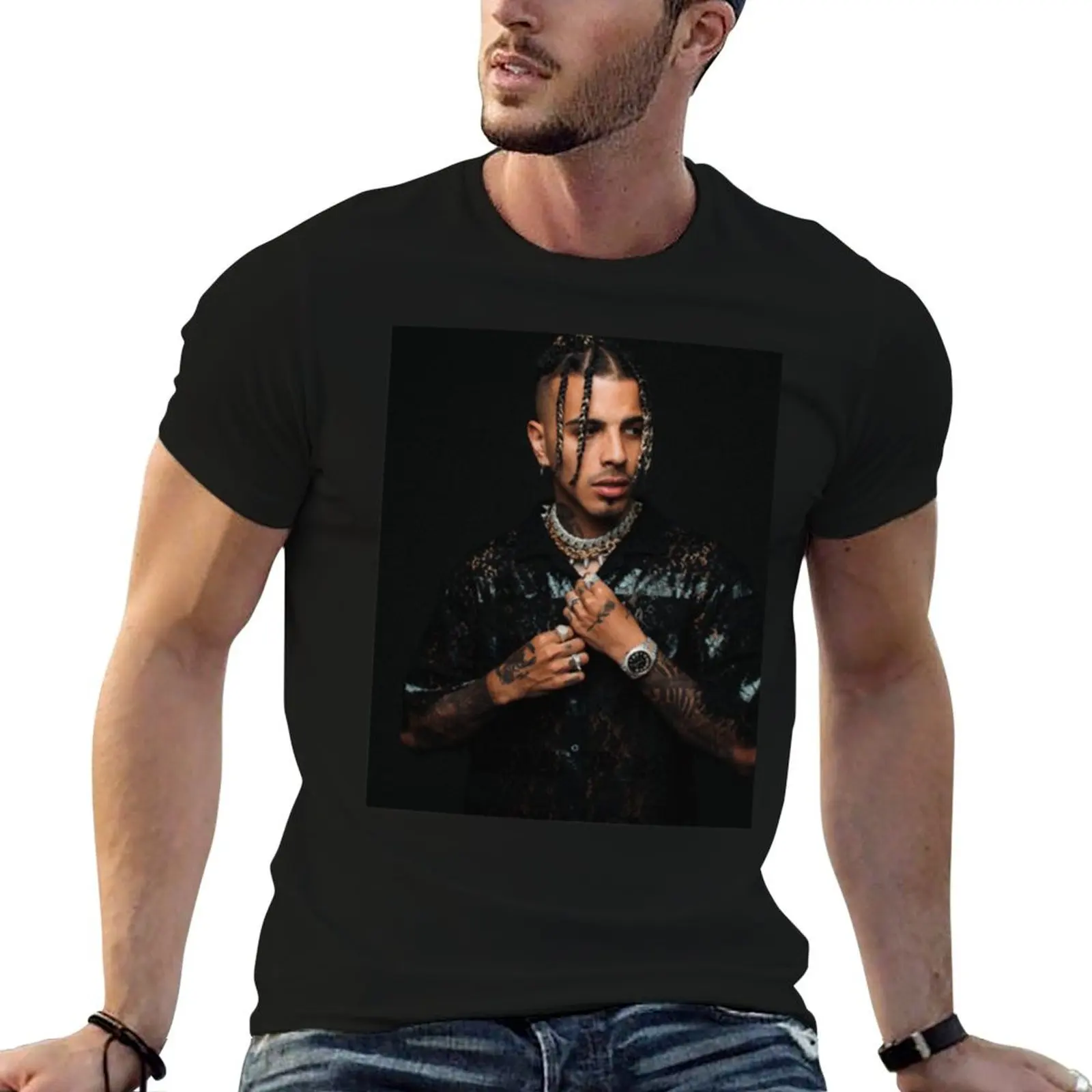 rauw Alejandro T-Shirt Basic Short Sleeve Cotton Blend T-Shirt