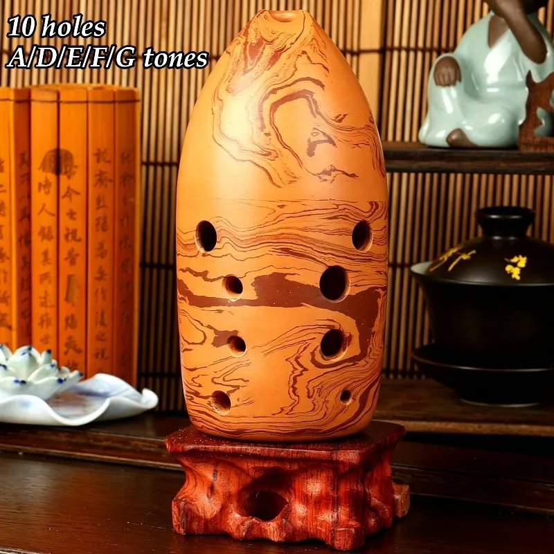Ocarina de 10 Orificios, Tonos A/D/E/F/G, Flauta de Doble Cámara, Instrumentos Orff, Sanación por Sonido, Instrumentos Musicales Profesionales