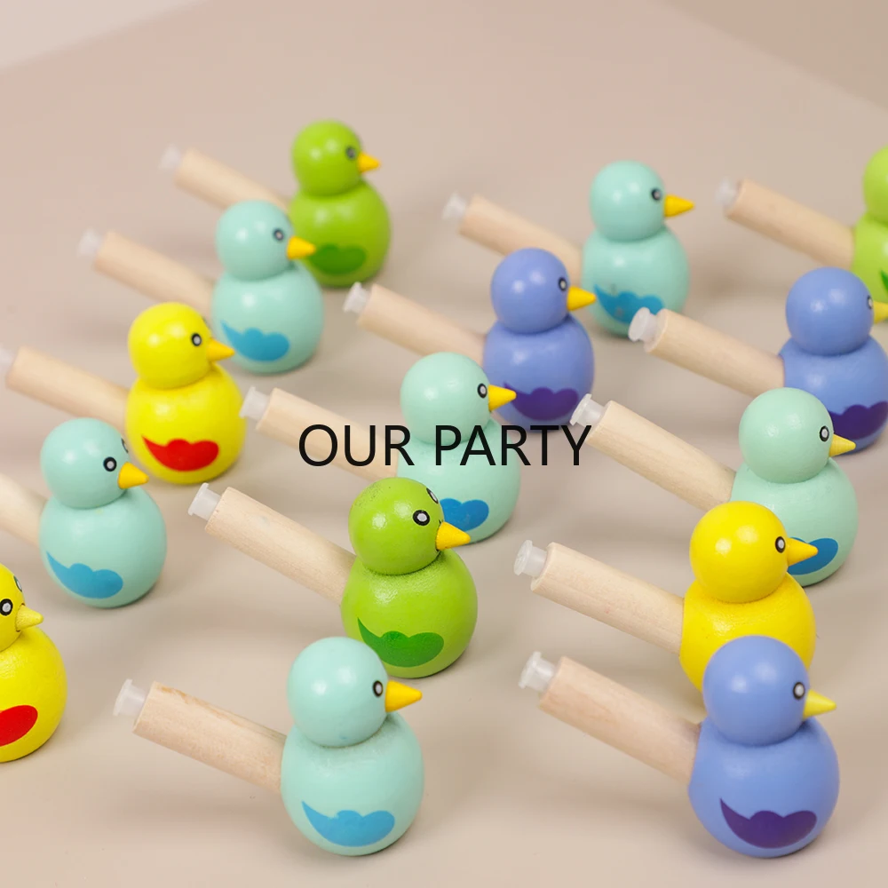 5Pc Colorful Bird Wooden Whistle Noise Maker Toys for Kids Birthday Party Favors Goodie Bag Kindergarten Prizes Pinata Fillers