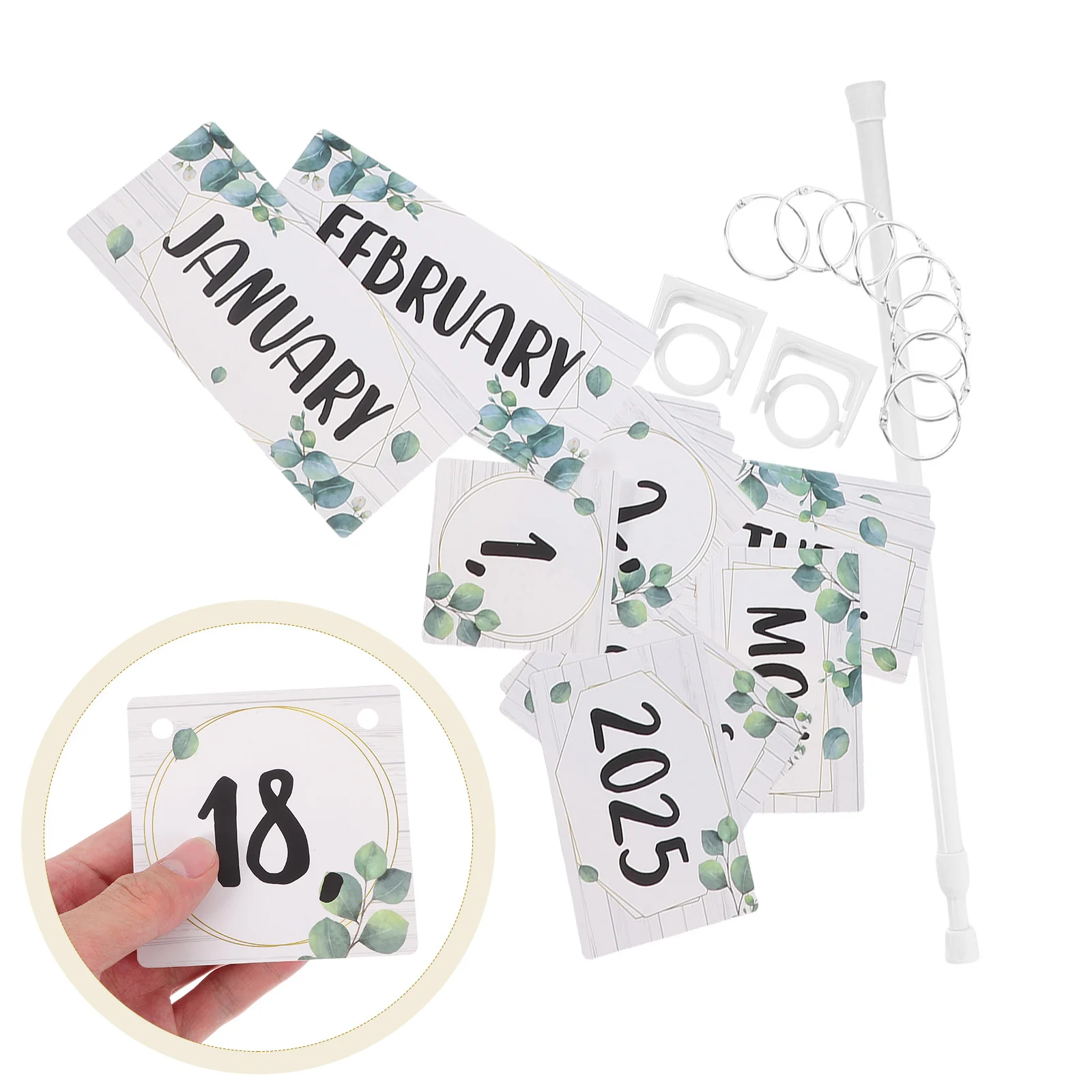 

1Set Classroom Flip Calendar Easy Install Decorative Bulletin Board 2025-2028 Reusable Long Lasting Classroom Calendar Rods