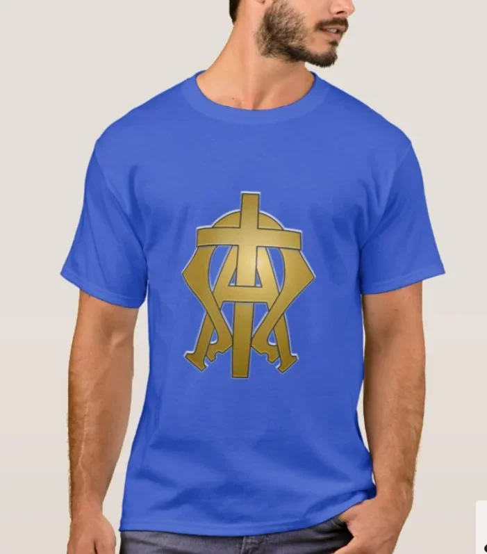 Revelation 21:6 The Beginning and The End. Christian Faith Symbol T-Shirt. Cotton Short Sleeve O-Neck Mens T Shirt New S-3XL