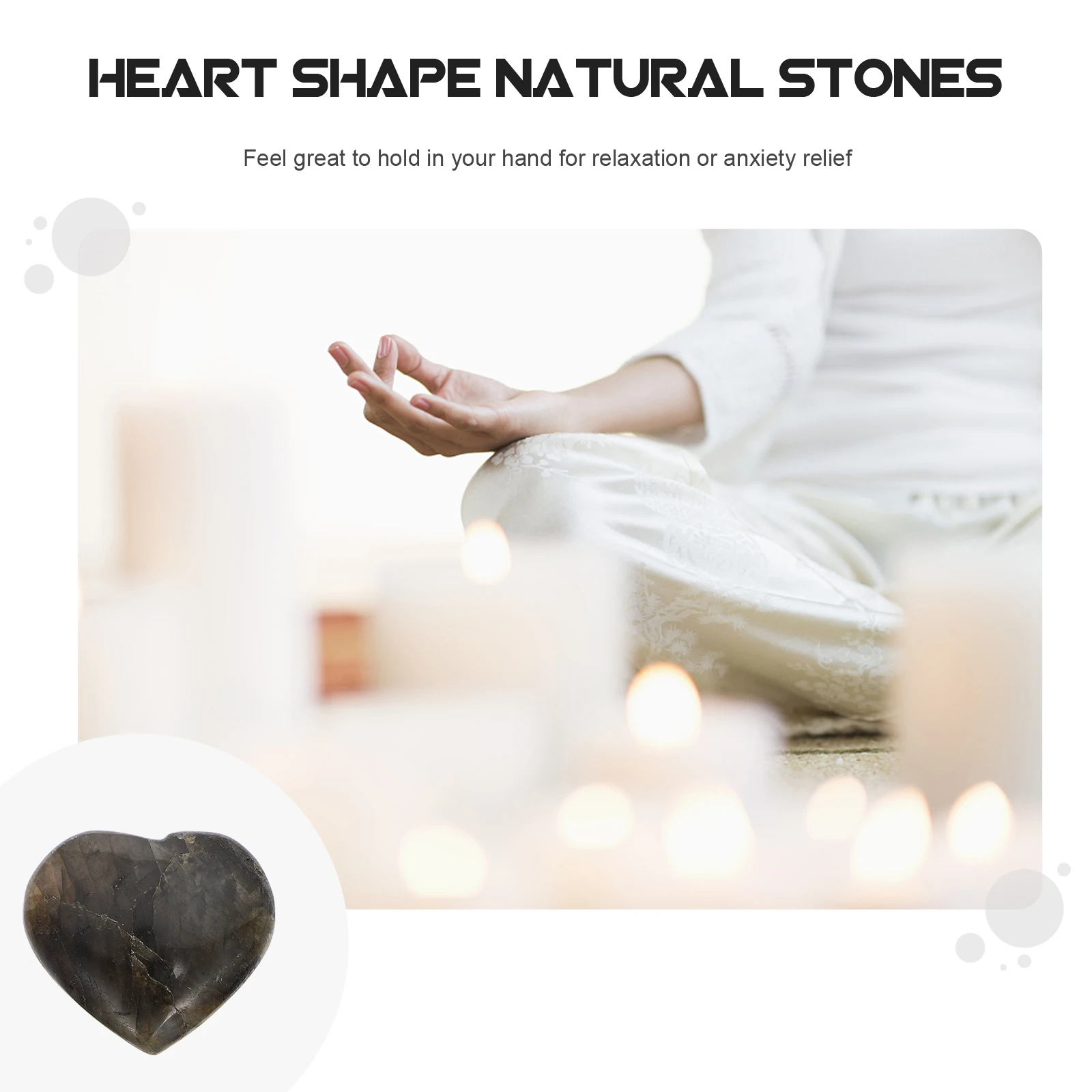 

4pcs Heart Shaped Labradorite Stones Natural Decorations for Meditation Gifts Stone naments Health Accessories