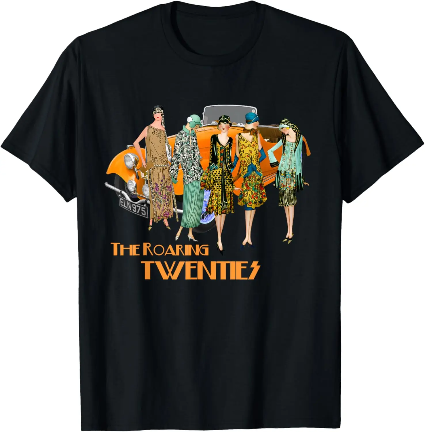 

Винтажная классическая автомобильная футболка Roaring Twenties Flappers