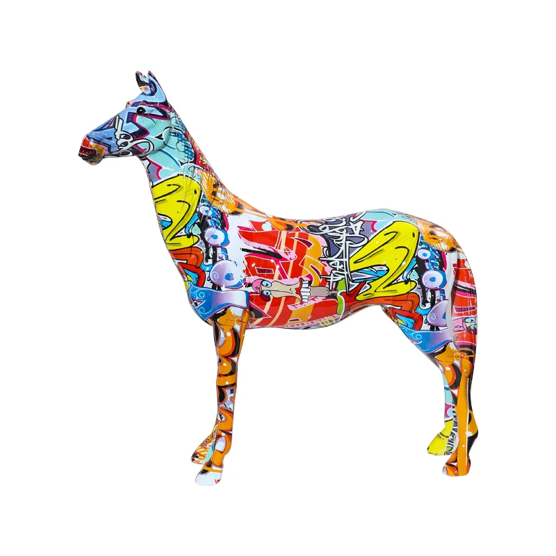 Hot Sale Custom Water Transfer Printing Resin Figure Polyresin Statue Mold Horse Statue Sculptures Home Decoration