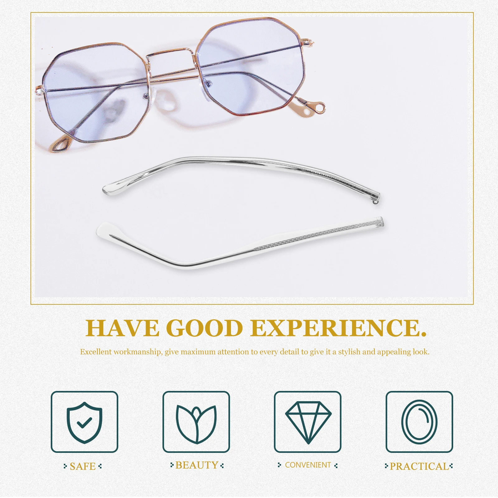 

Metal Eyeglass Arm Replacement Durable Glasses Legs Parts Repair Temples Long Service Life Sunglasses Reading Myopia Protective