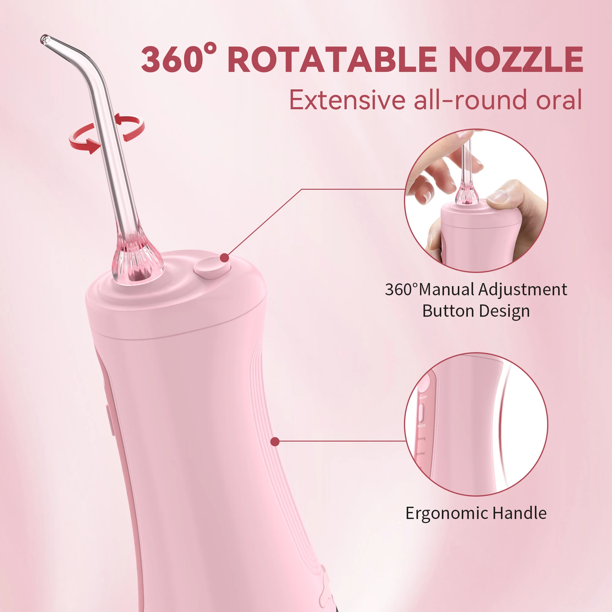 Sejoy جهاز تنظيف الأسنان بالماء عن طريق الفم الري قابلة للشحن المحمولة 5 طرق خزان المياه للأسنان 350 مللي مقاوم للماء منظف الأسنان