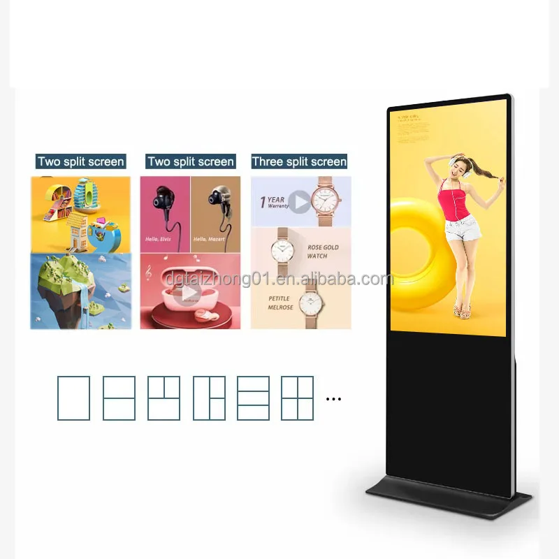 شاشة لافتات رقمية مقاس 32 بوصة تعمل باللمس في الأماكن المغلقة مع كشك إعلان نظام أندرويد لمطعم قائمة المتجر #5