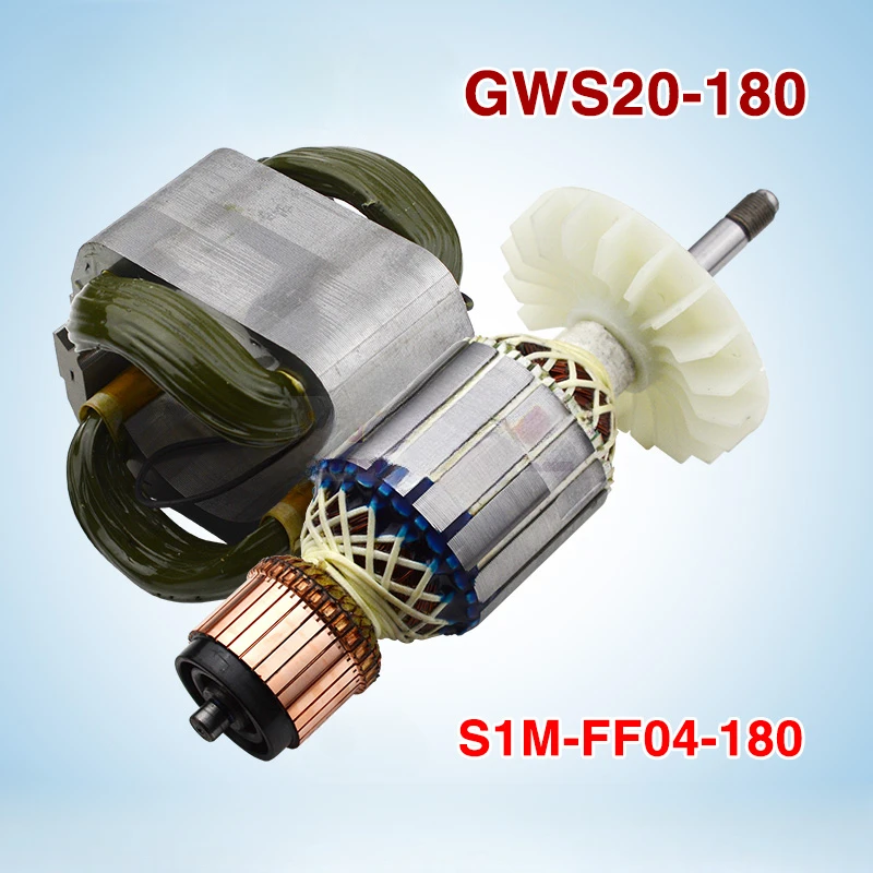 

AC220-240V Armature Rotor Stator for Bosch GWS20-180 GWS22-180 GWS22-230 Angle Grinder Anchor Coil Replacement Accessories