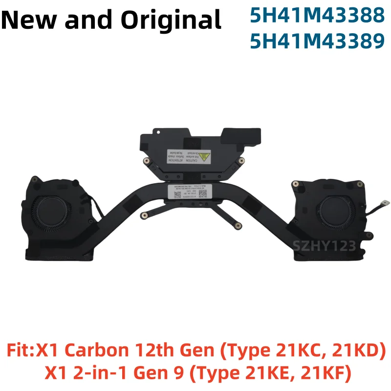 New Original CPU Cooling Fan Cooler Heatsink For Lenovo ThinkPad X1 Carbon 12th X1 2-in-1 Gen 9 Laptop FRU 5H41M43389 5H41M43388