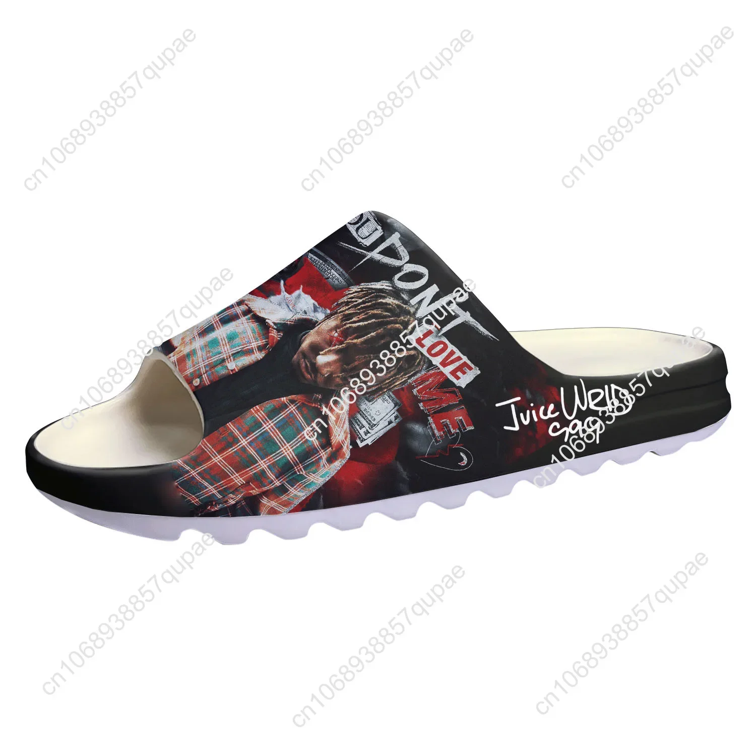 Juice Wrld 999 Hip Hop Rapper Soft Sole Sllipers Home Clogs Men Women Teenager Custom Made Sandals Water Shoes On Shit  Step in