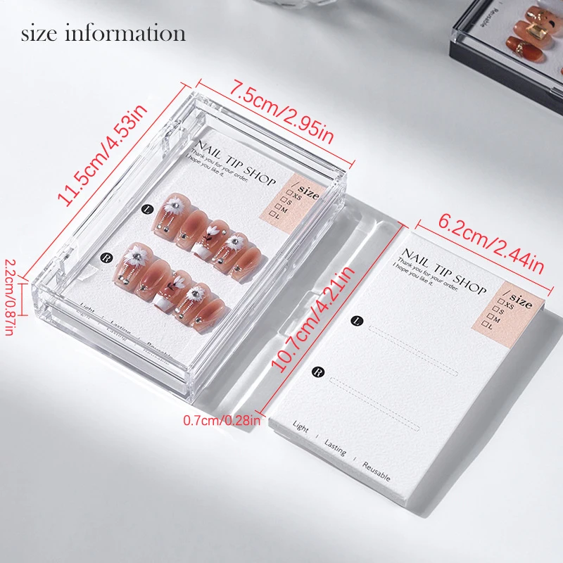 Transparent Nail Dustproof Storage Box Anti Oxidation Packing Boxes Nail Container Box Portable Plastic Manicure Display Holder