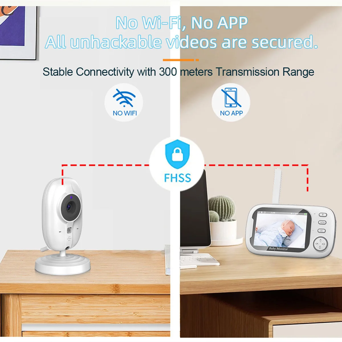 Monitor de bebé inteligente inalámbrico a Color, cámara de vigilancia, cámara de seguridad electrónica, 3,5 pulgadas