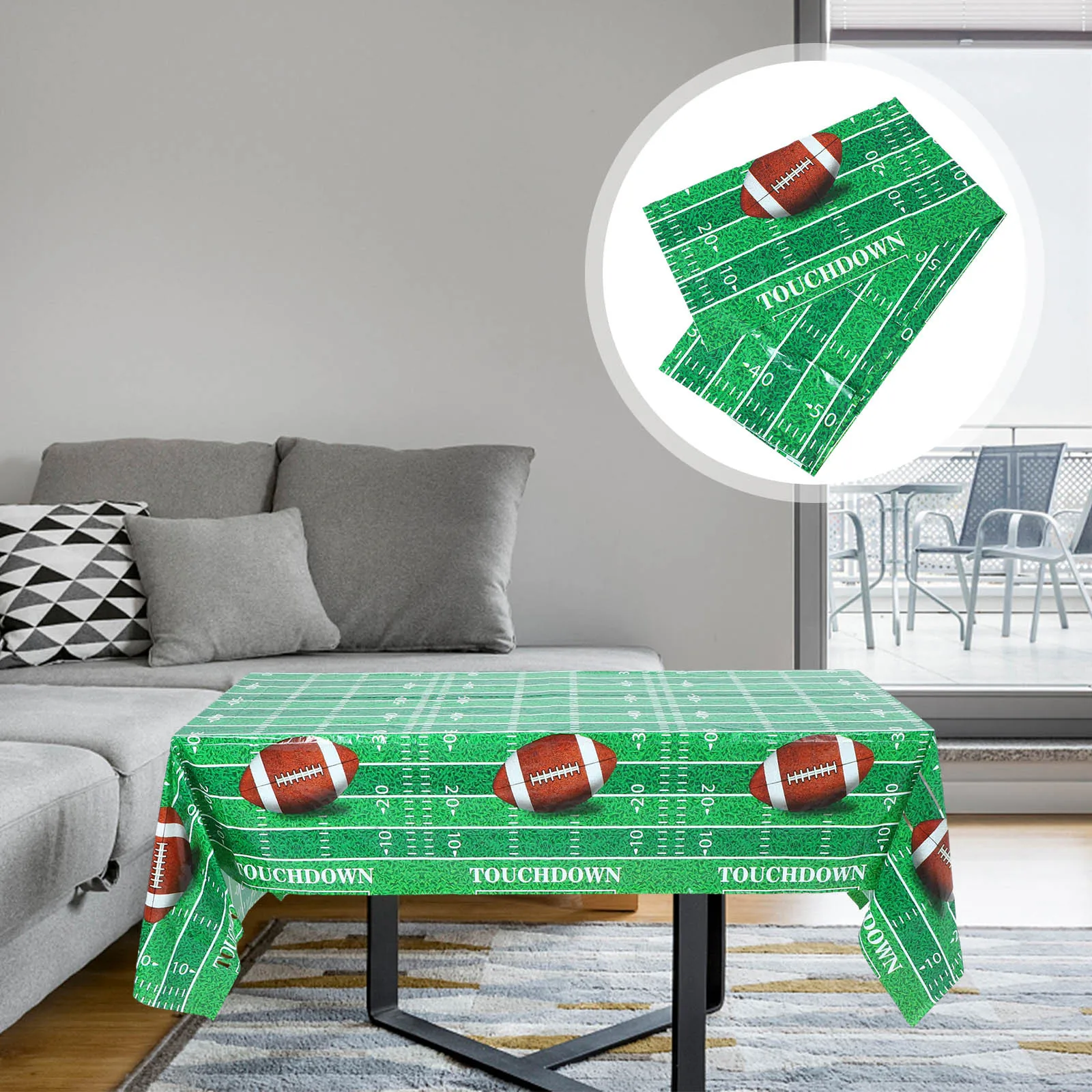 

Disposable Football Tablecloth Rectangular PVC Party Table Cover Football Theme Birthday Party Supplies Sports Decoration