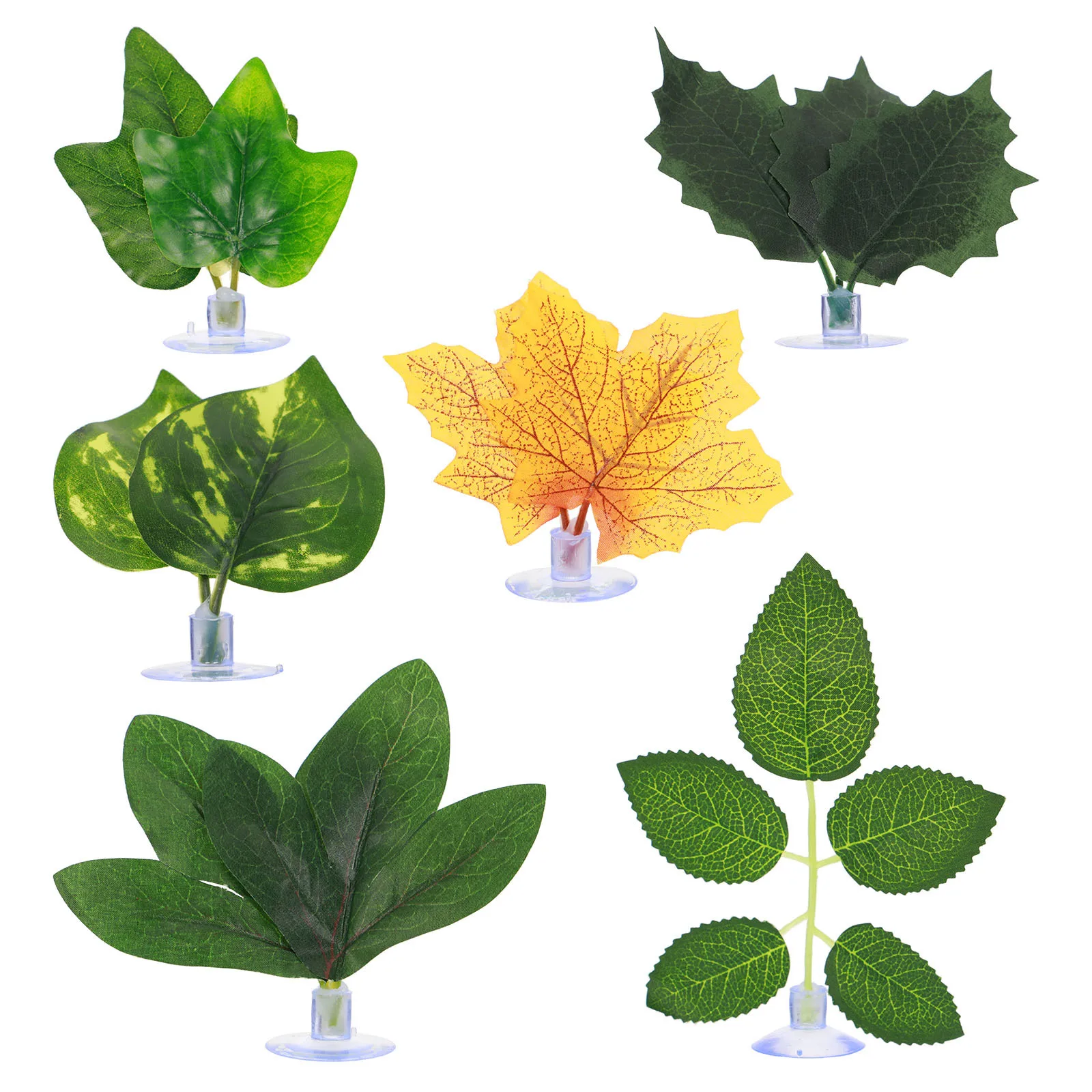 

6Pcs Simulation Leaves Aquarium Decoration Lifelike Ornaments Realistic Fine Workmanship DIY Landscape Aquarium Leaves