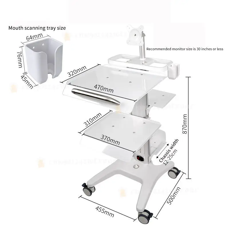 Dental Scanner Cart Mobile Cart Multifunctional Cart Instrument Beauty Salon Clinic Placement Table