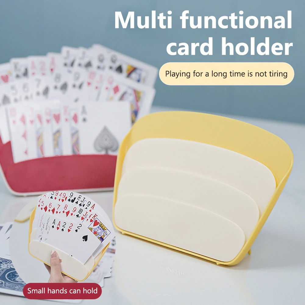 

1-4PC Plastic Hands-Free Poker Rack with Foldable Stand Playing Card Organizer 3 Layer Card Display Holder Portable Poker Rack