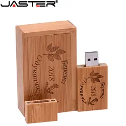 JASTER Wooden USB 2.0 Flash Drives 128GB 64GB Free Custom Logo Pen drive Maple wood Box Memory Stick 32GB 16GB U disk For Laptop