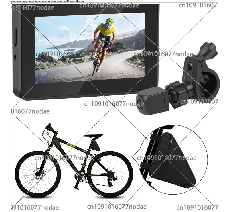 

Bike Bicycle Mirror 1080P Bicycle Rear View Camera with 4.3" Screen 130 Wide Angle Color Night Vision Bikes Camera 360 Adjust
