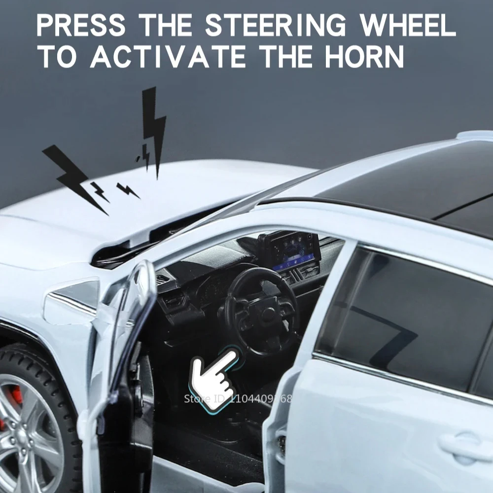 1:24 스케일 RAV4 Camry 모델 자동차 장난감 금속 다이캐스트 시뮬레이션 컬렉션 사운드 및 라이트 차량 모델 취미 장식품 선물