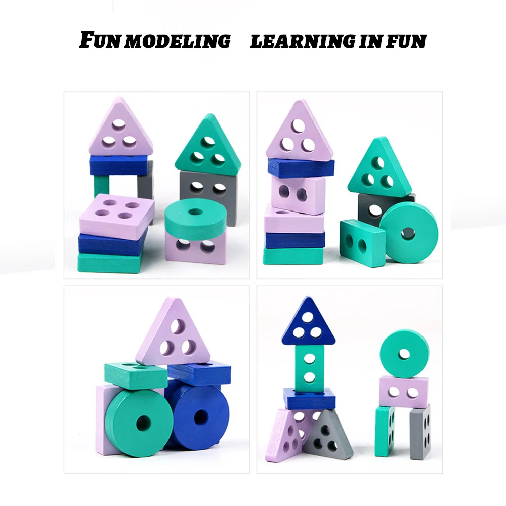 Montessori Toys for 1 2 3 Year Old Boys and Girls Wooden Sorting & Stacking Toy for Toddlers Learning Toys for Years Old Boys
