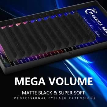Bluebell Beauty Eyelash Extensions Matte สีดํา 8-15 มม.ขนตาปลอมผ้าไหมนุ่ม C CC D DD Curl แต่งหน้า Lash Extension