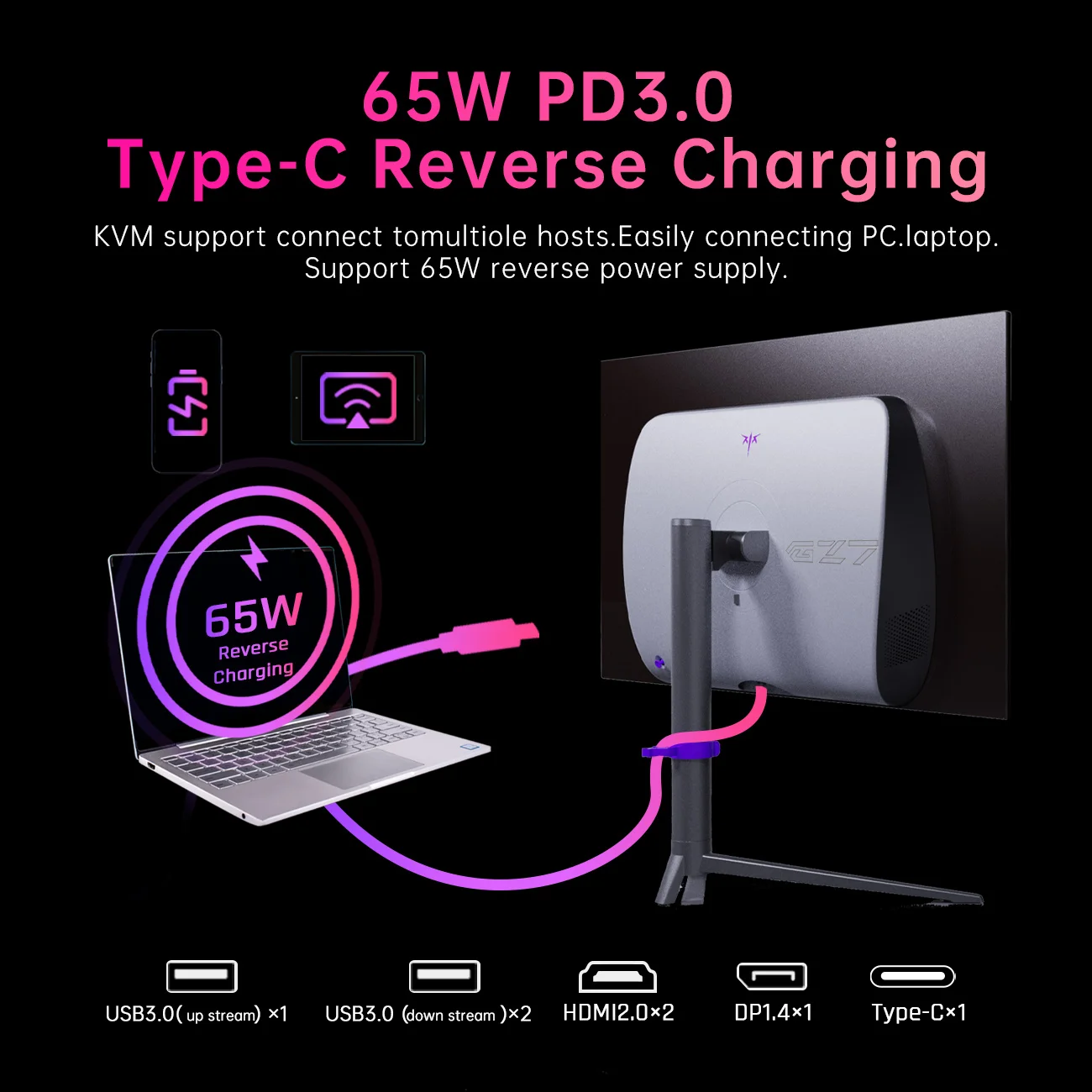 KTC 27 Inch OLED Gaming Monitor, QHD 2560 x 1440, 240Hz, 0.03ms