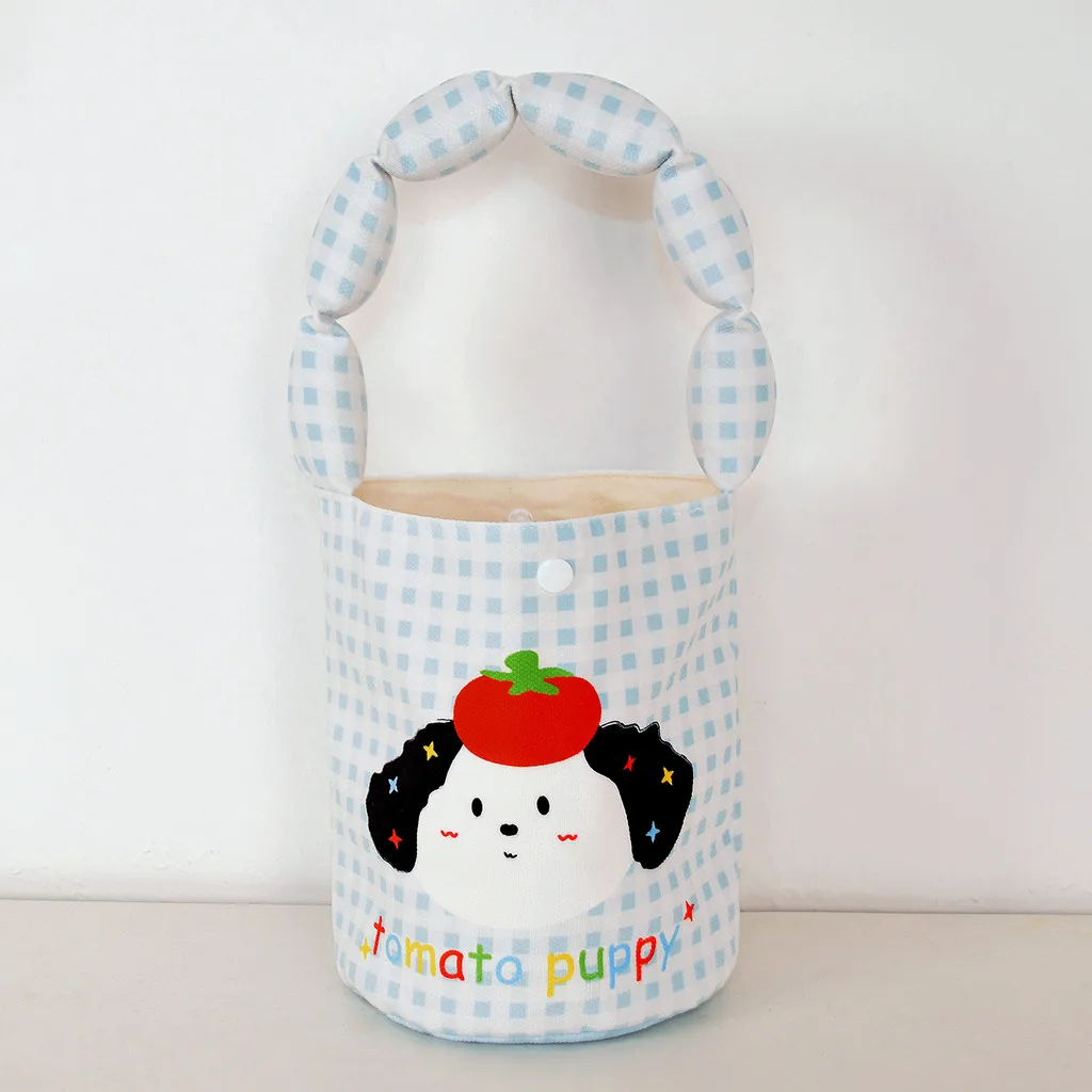 Girls Bucket Bag Plaid Cartoon Animal Print Cute Kids Handbag 2026