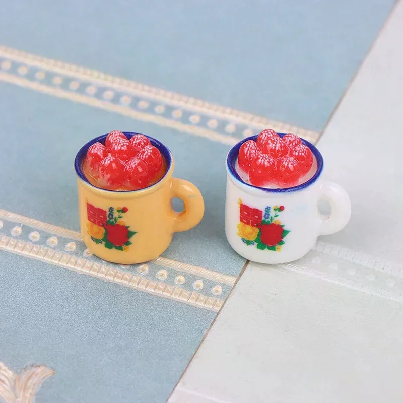 5pcs Dollhouse Miniature Food Play Scene Decoration Mini Cup Cake Enamel Basin Doll Accessories Toy