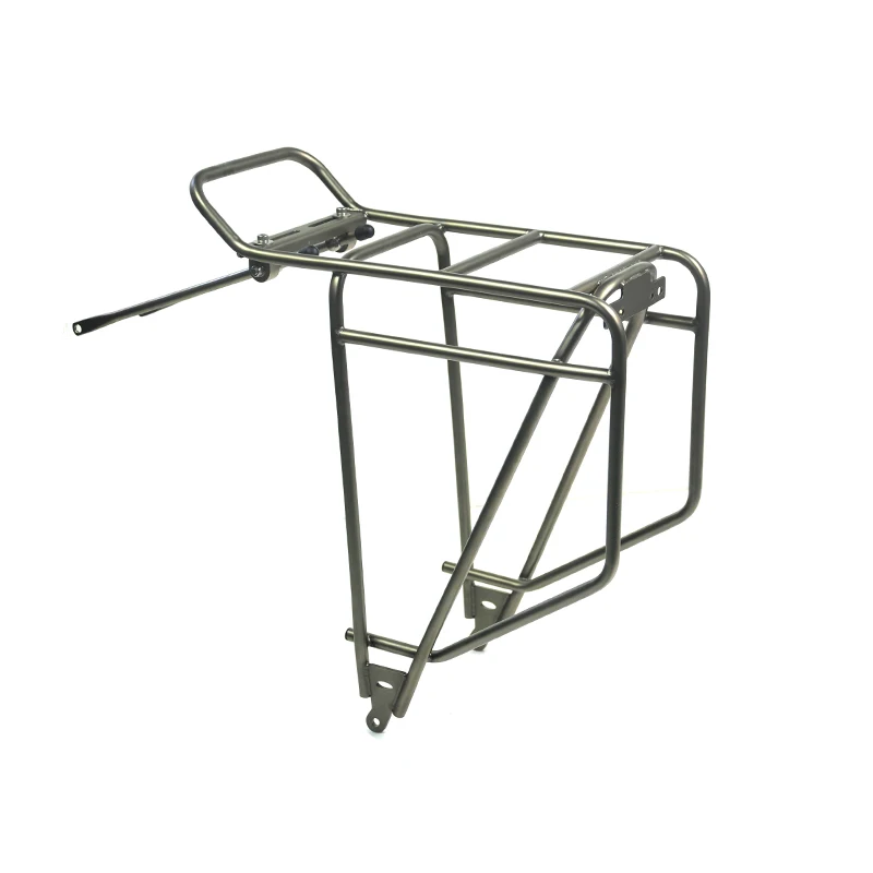 Rack traseiro de aço inoxidável para viagens de bicicleta, porta-bagagens, bolsa de transporte de bicicleta, cabide de carga, prateleiras traseiras, longa distância