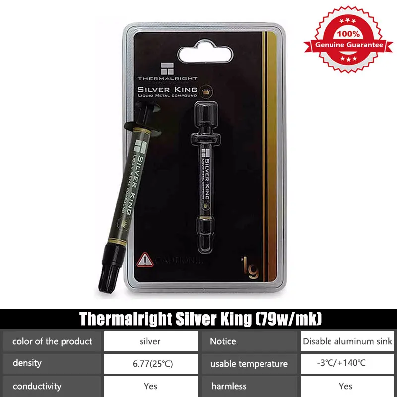 Thermalright SILVER KING 79W/mk Liquid Metal High Performance Thermal Paste CPU Thermal Grease Thermal Paste