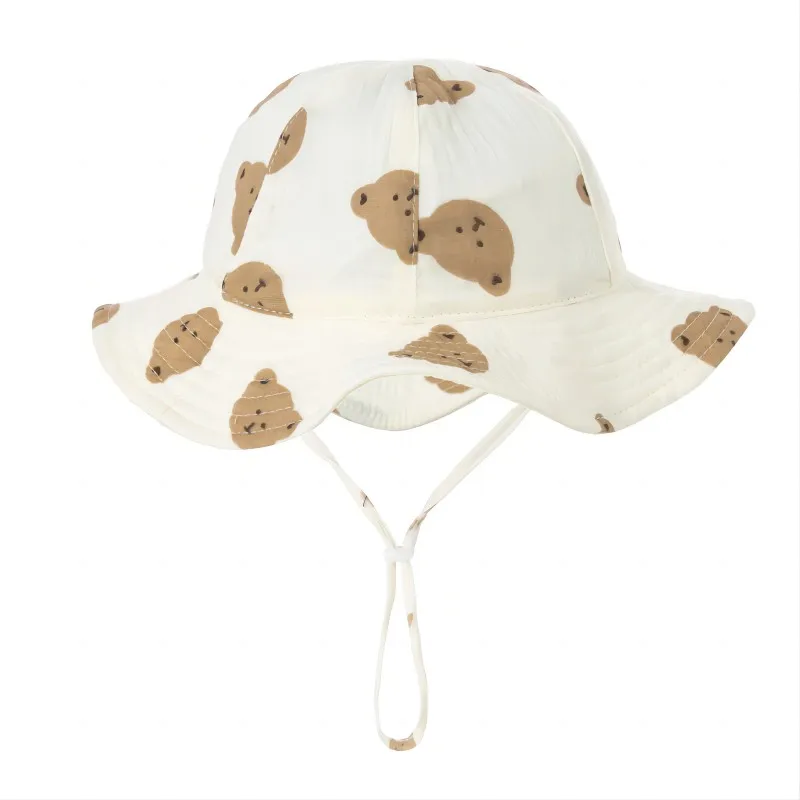 3-12M Animal Baby Cotton Bucket Hat Summer Children Sunscreen Outdoor Caps Boys Girls Sun Hat Anti UV Travel Beach Fishing Hat