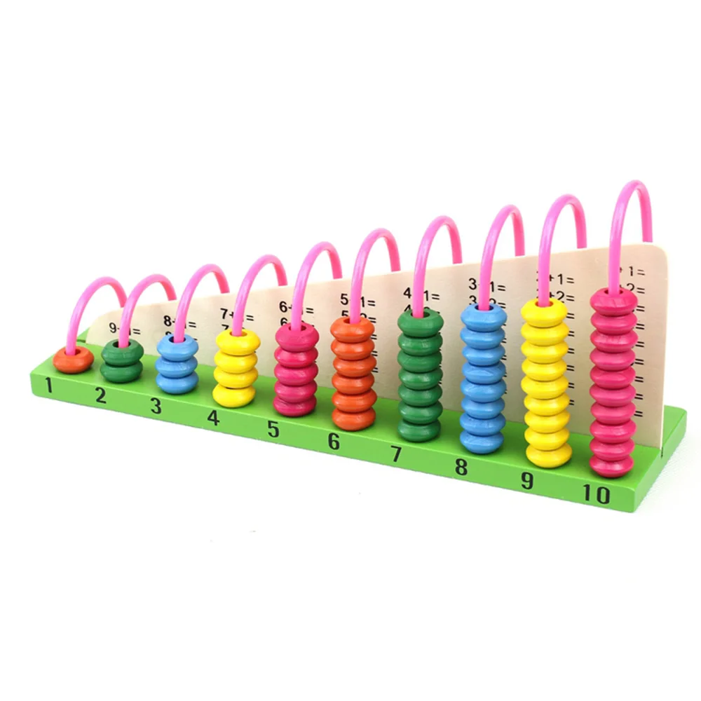 Multi-function Wooden Math Toys Chinese Abacus Colorful Counting Beads Calculation Frame Children M
