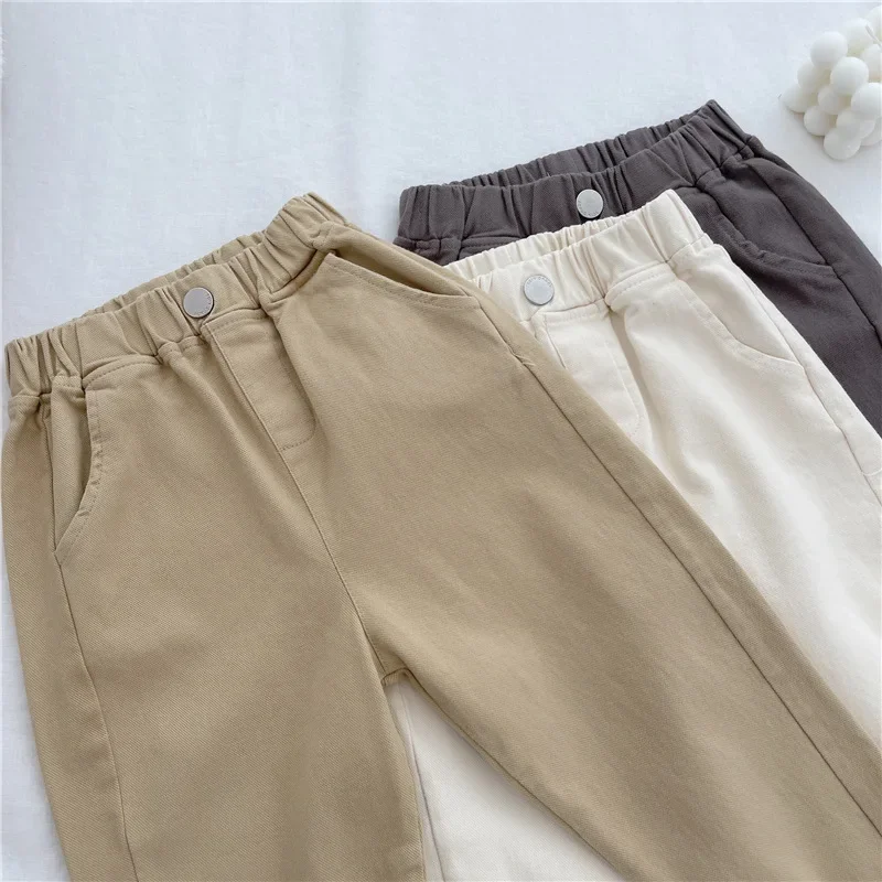Jungen-Cargohose mit mittelhohem Knopf, lässig, bequem, atmungsaktiv, für Frühling und Herbst, modisch, für Kleinkinder von 1–8 Jahren – Detail 15