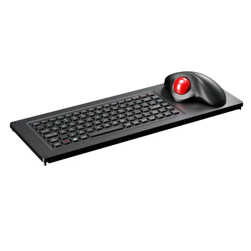 

87-Key waterproof, dustproof and riot-proof IP65 embedded military silicone keyboard with trackball mouse industrial keyboard
