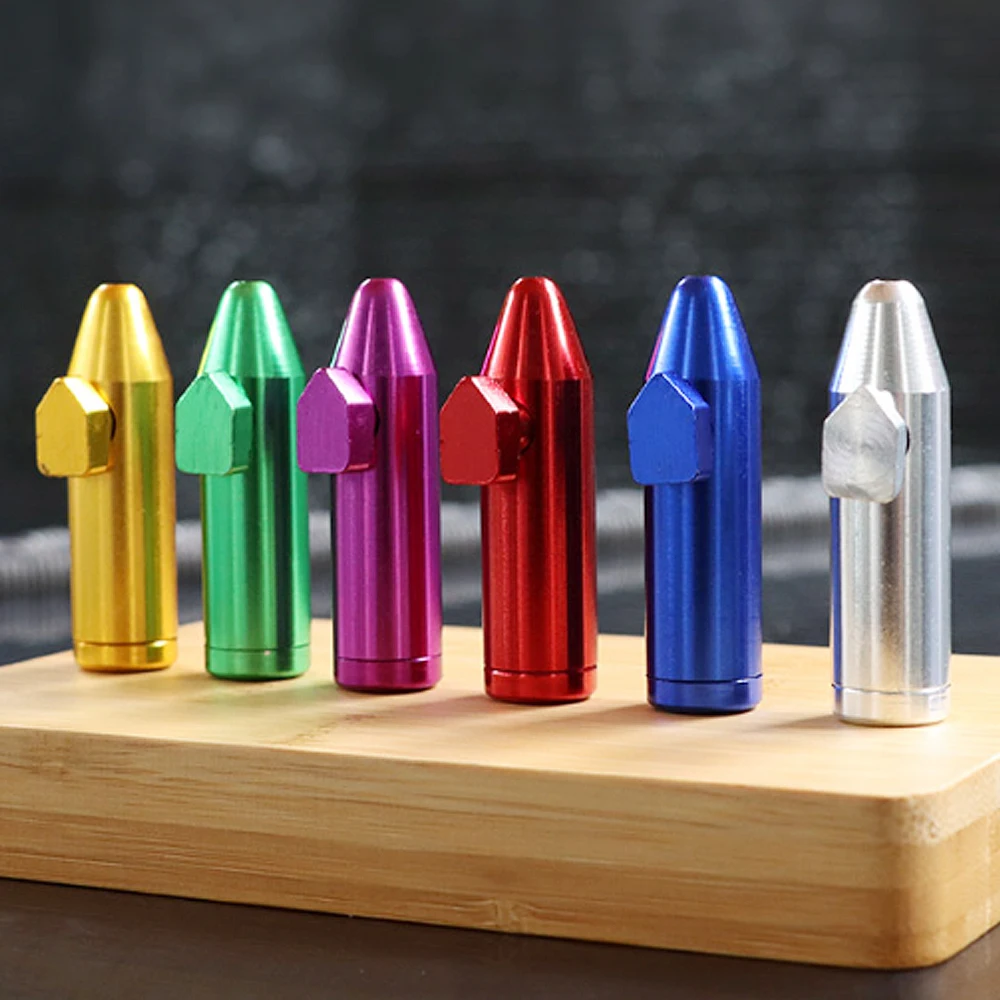 2Pcs Metal Bullet Dispenser Aluminum Alloy Portable Leak-Proof Storage Bottle for Powder Smoking Accessories For Tobacco Smoke
